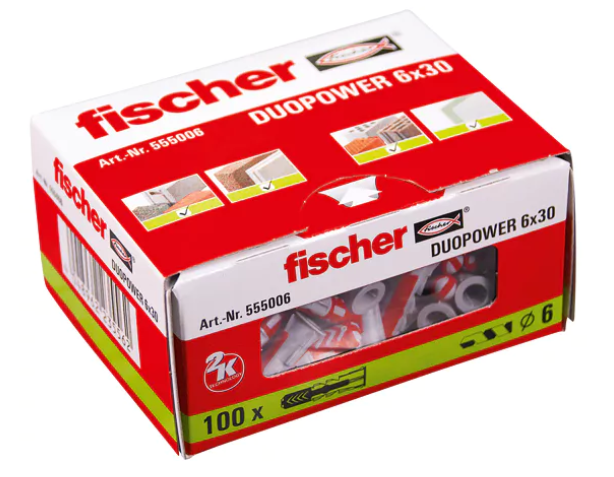 Fischer 555006 duopower 6x30 wall plugs