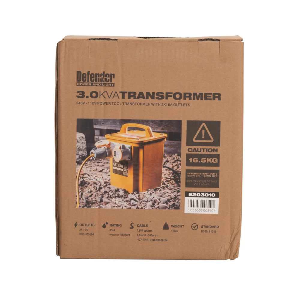 Defender E203010 3kVA Portable Transformer 16A 110V