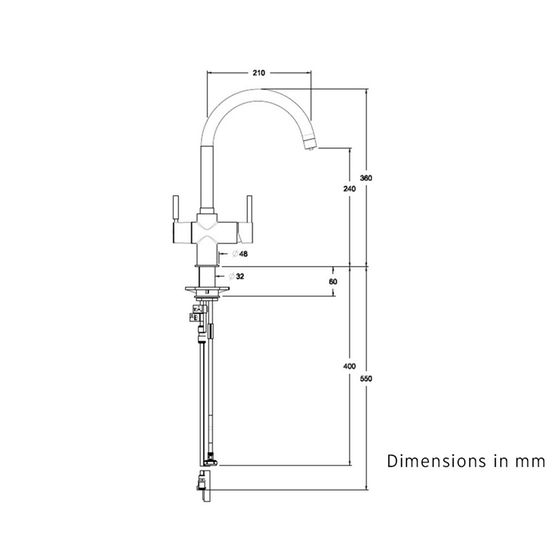 Insinkerator 3N1 J Shape Steaming Hot Tap and Tank 45153+44983