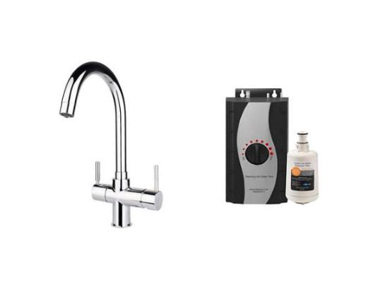 Insinkerator 3N1 J Shape Steaming Hot Tap and Tank 45153+44983