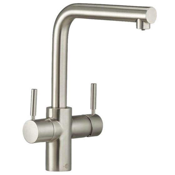 Insinkerator 3N1 L Shape Steaming Hot Tap Brushed Steel 44837B