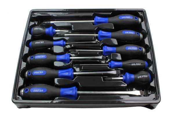 US PRO 1621 10pc Screwdriver set Philips + Slotted