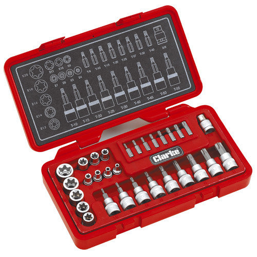 Clarke PRO162 - 29 Piece Torx-Star & Security Socket Set