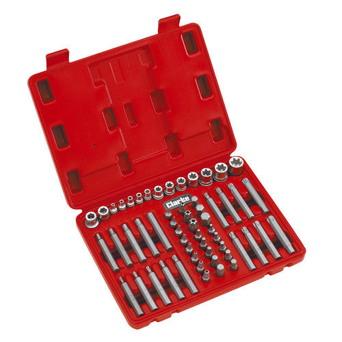 Clarke PRO164 - 56 Piece ¼", 3/8" & ½" Drive Torx-Star® / Spline Socket & Bit Set