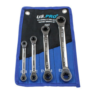 US-PRO-US-PRO-Tools-4pc-Metric-Double-E-Torx-Gear-Ratchet-Spanner-Set-E6---E24--2247