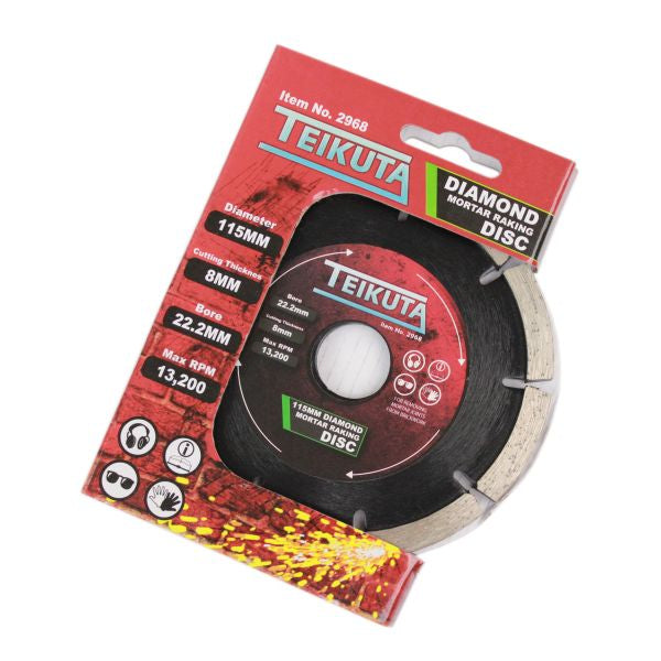 Teikuta Diamond Mortar Raking Disc 115 X 7 X 8 X 22.2MM