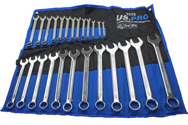 US PRO 3232 25pc Metric Combination Wrench Set 6-32mm