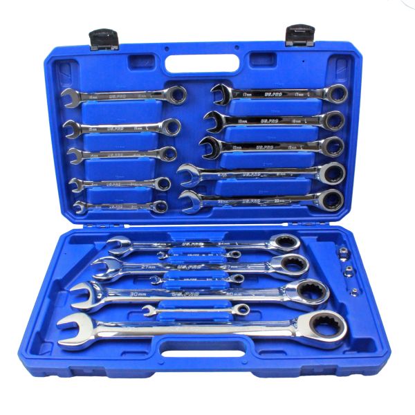 US PRO 3266 20 PC METRIC GEAR RATCHET COMBINATION WRENCH SET