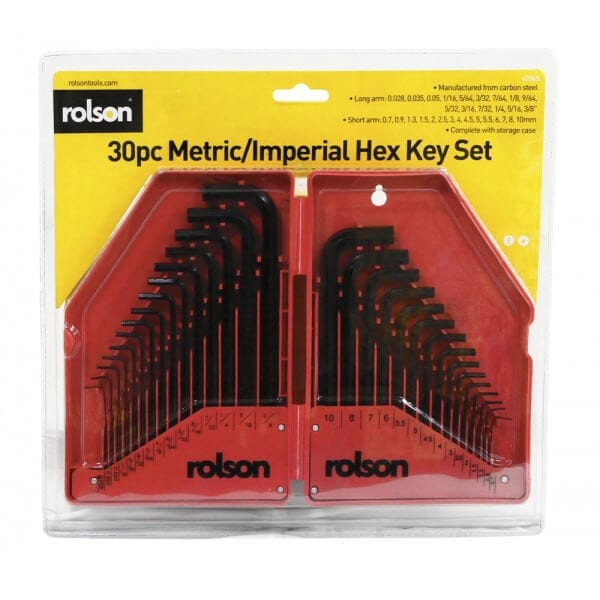 Rolson 40345 Hex Key, 30 Pieces