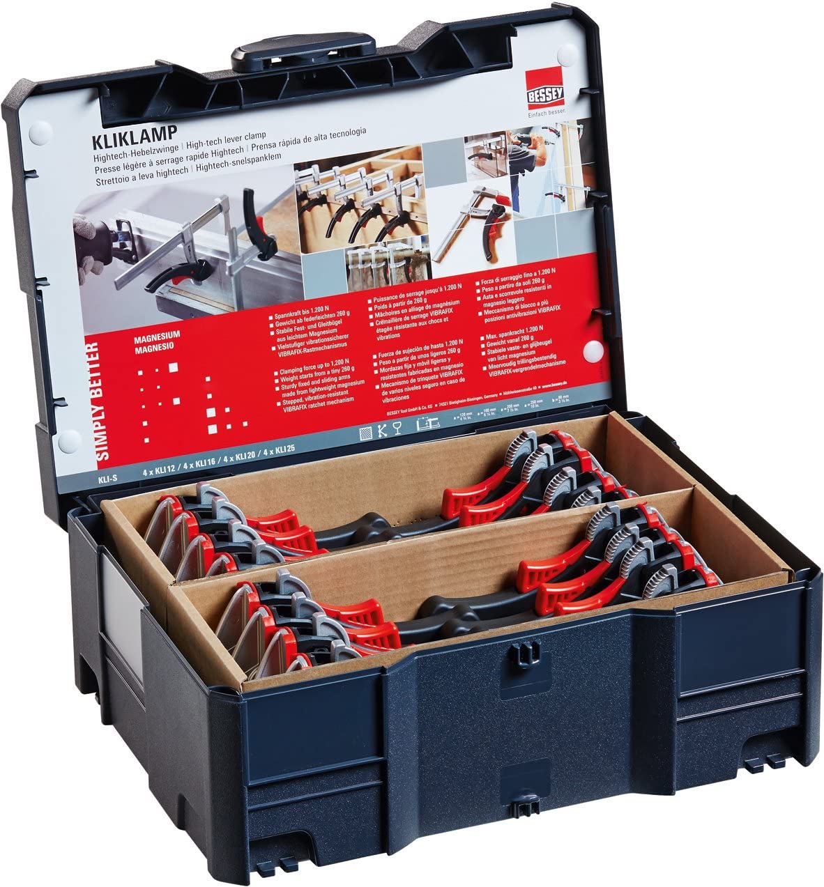 Bessey KLI-S 16pieces KliKlamp set in systainer