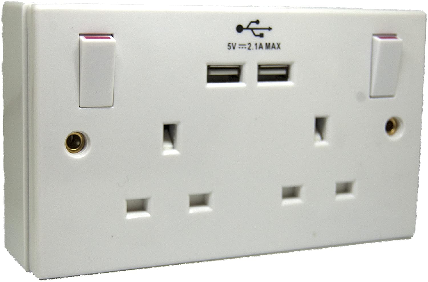 Tools House Double Wall Socket with 2 USB Charger