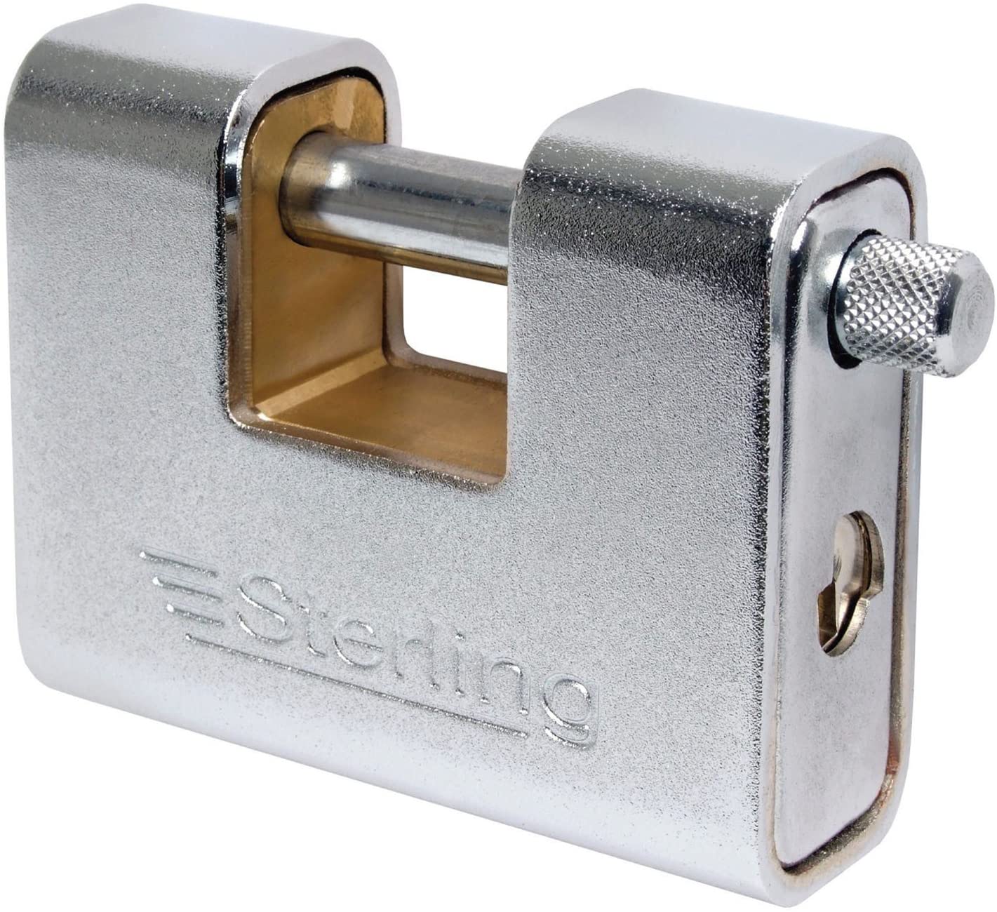 Sterling ASP160 Armoured Steel Shutter Padlock - Anti-drill cylinder