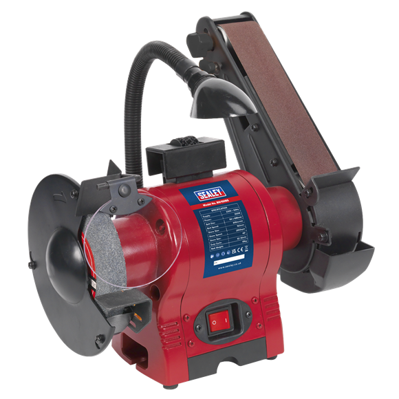 sealey_bg150bs_bench_grinder_o150mm_with_50mm_belt_sander_work_light_250w_230v