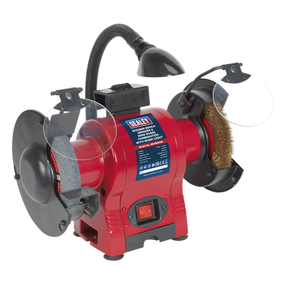 sealey_bg150xwl_bench_grinder_o150mm_wire_wheel_combination_with_work_light_250w_230v