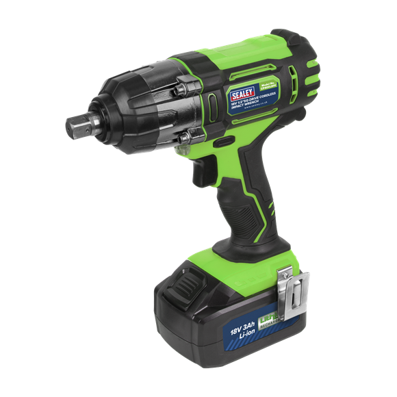 Sealey_CP400LIHV_Cordless_Impact_Wrench_18V_3Ah_Lithium_ion_1/2"Sq_Drive_Hi_Vis