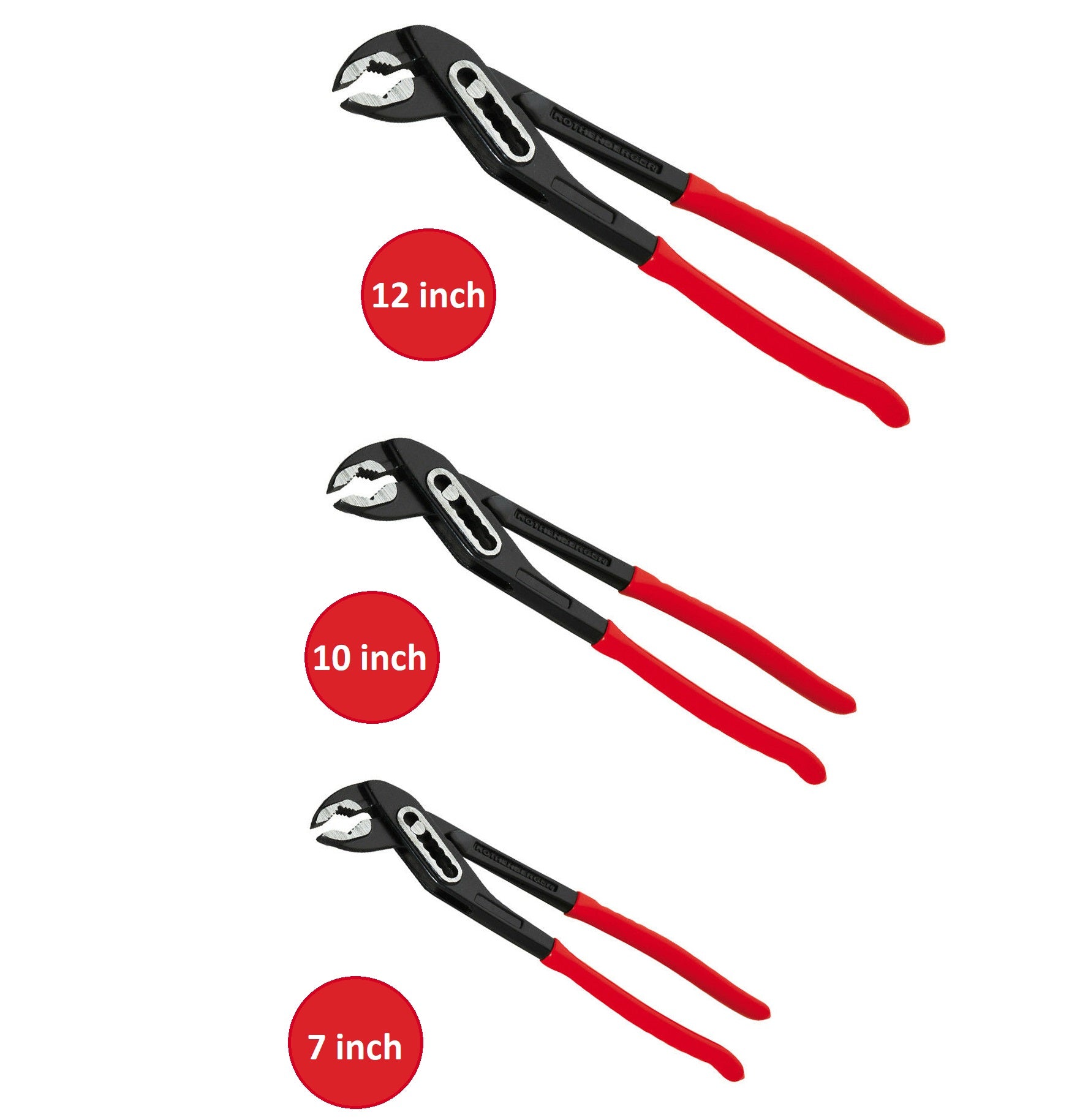 Rothenberger SPK WATER PUMP PLIERS set of 3 -  7", 10" & 12"