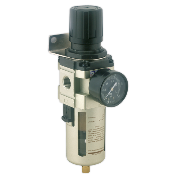 sealey_sa206fr_air_filter_regulator_max_airflow_140cfm