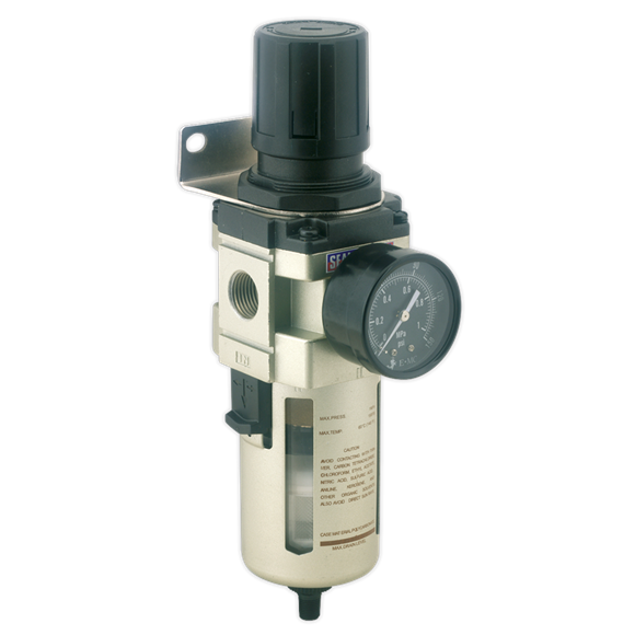 sealey_sa206frad_air_filter_regulator_auto_drain_max_airflow_140cfm