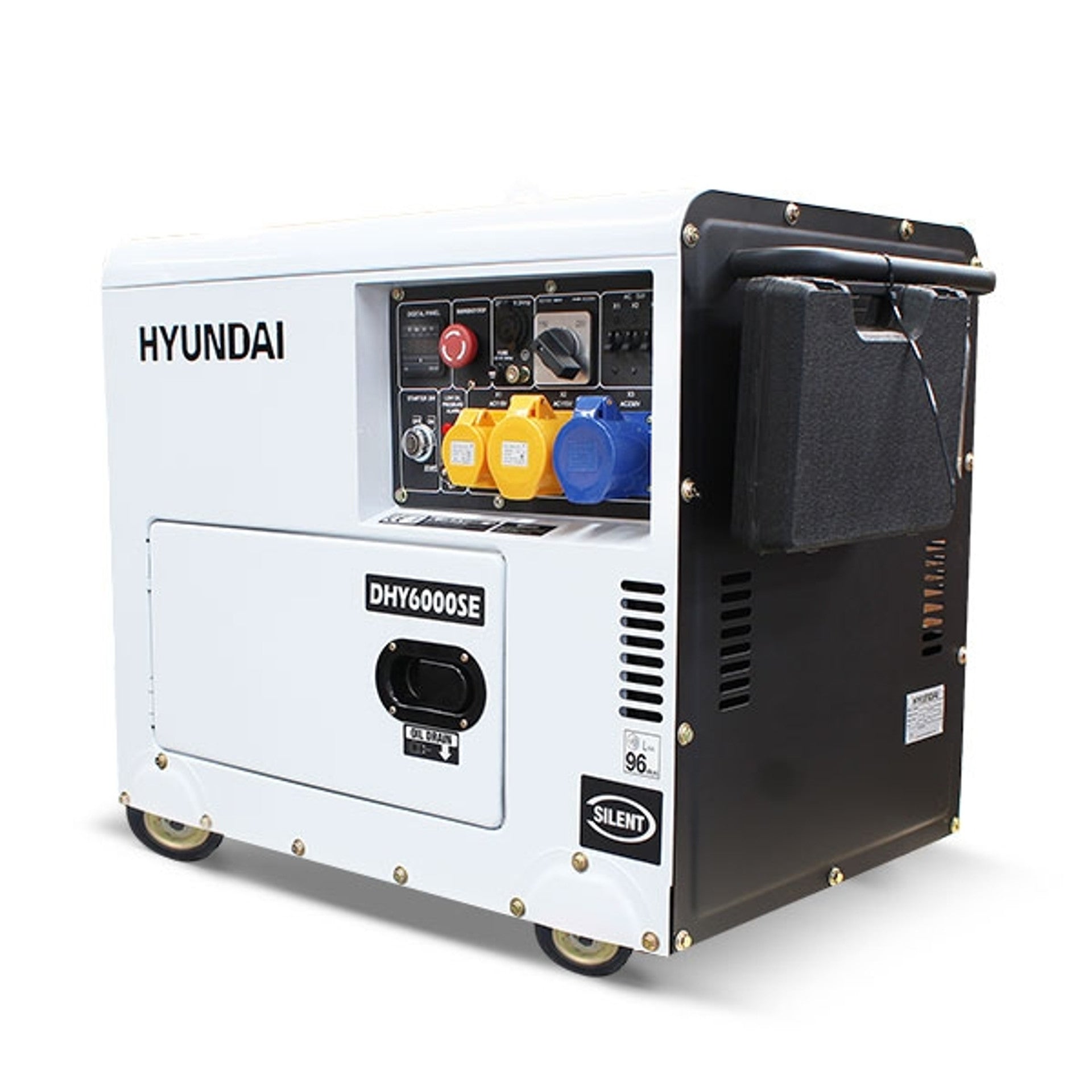 Hyundai DHY6000SE 5.2kW/6.5kVA Silenced Standby Single Phase Diesel Generator