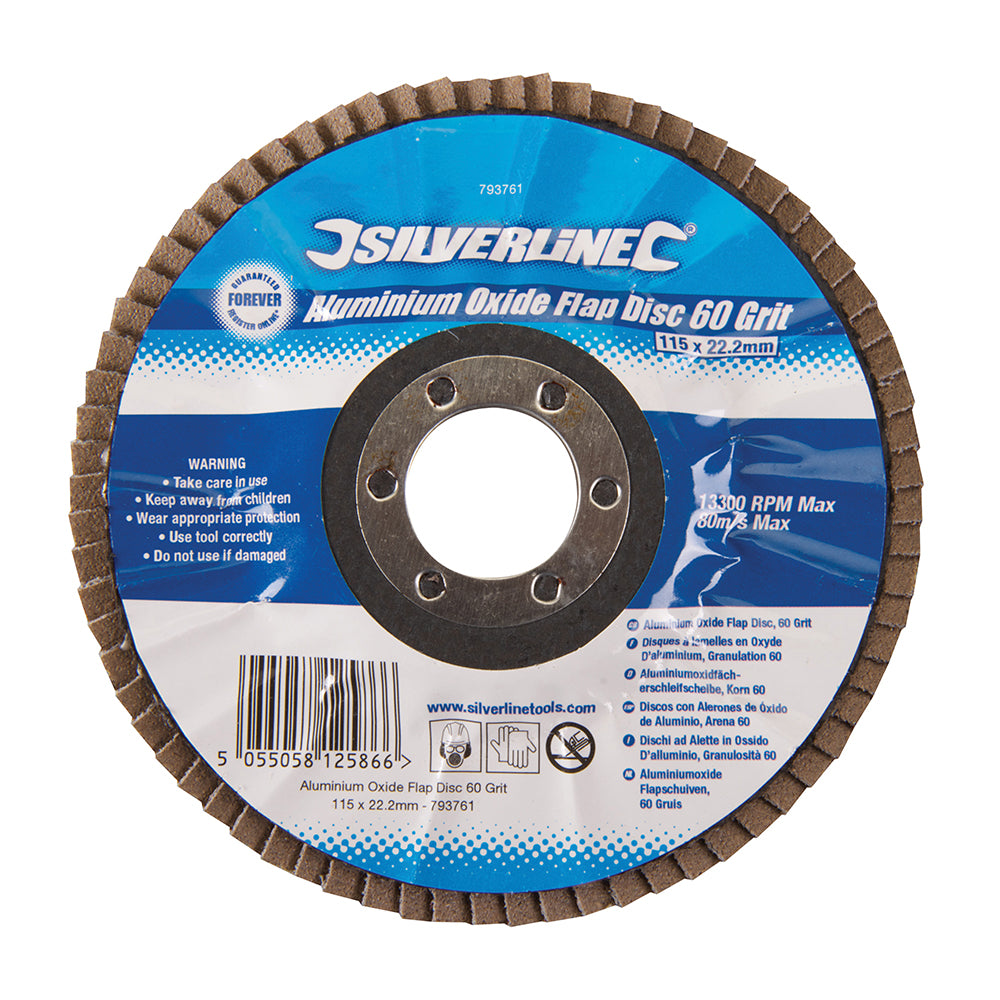 silverline_793761_aluminium_oxide_flap_disc_115mm_60_grit