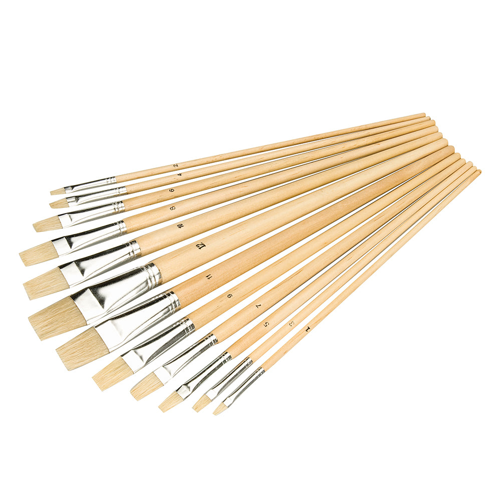 silverline_633927_artists_paint_brush_set_12pce_flat_tips