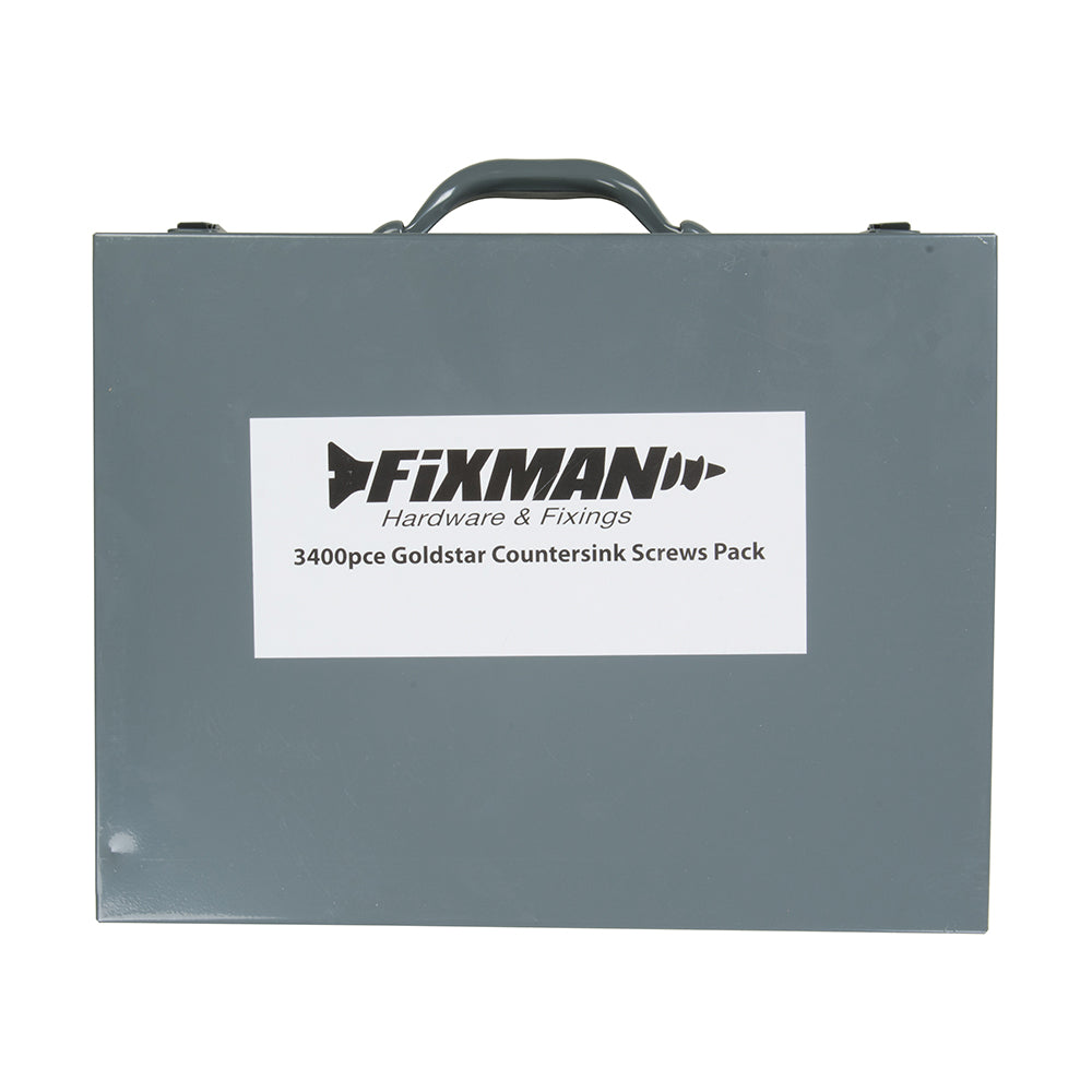 Fixman 640485 Goldstar Countersink Screws Pack 3400pce