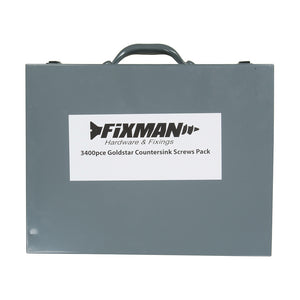 Fixman 640485 Goldstar Countersink Screws Pack 3400pce