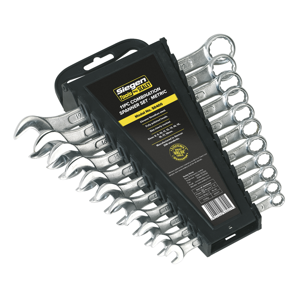 Sealey-Sealey-S0400-Metric-Combination-Spanner-Set,-11-Pieces-S0400