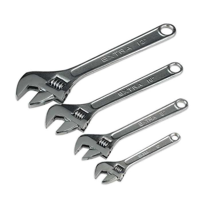 Sealey-Sealey-S0449-Adjustable-Wrench-Set,-150mm/200mm/250mm/300mm,-4-Pieces-S0449