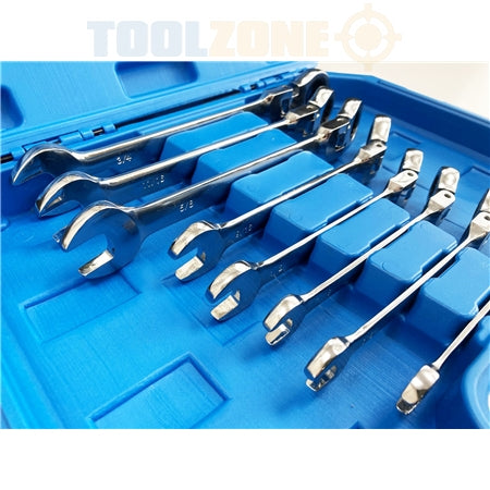 Toolzone SP153 8Pc Af Flexi Ratchet Spanners