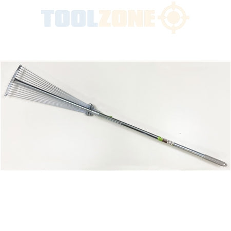Toolzone Expanding Lawn Rake Soil Leaves Raker 15 Teeth 190mm - 600mm Span GD062