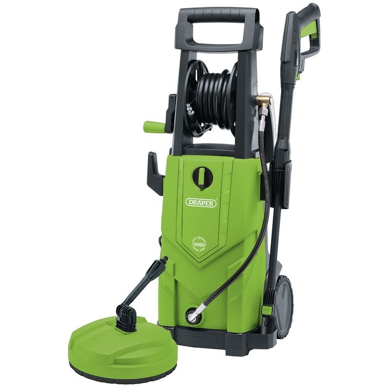 Draper 230V Pressure Washer, 2200W, 165Bar, Green - 03095