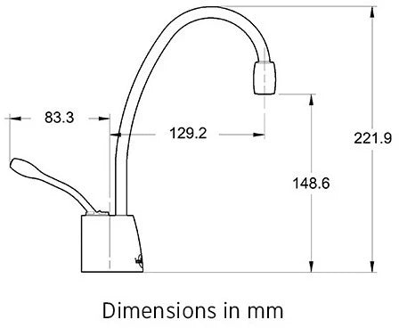 Insinkerator HC1100 Boiling Steaming hot and cold Kitchen Tap - chrome (Tap only)