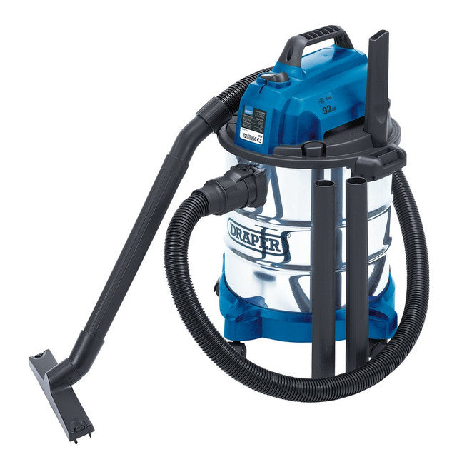 Draper 13785 Wet & Dry 20 litres Vacuum Cleaner Stainless Steel Tank, 1250W