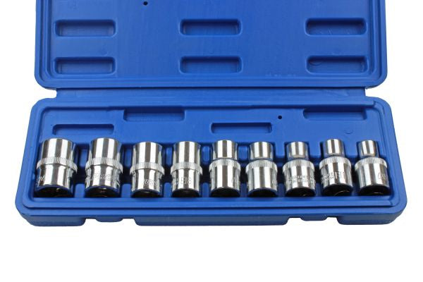 US PRO 1390 9pc 1/2" Dr Star E Torx Socket Set E10-E24