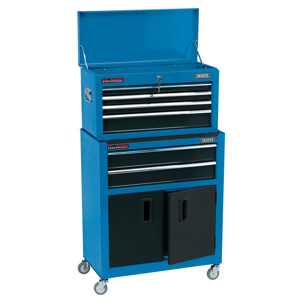 Draper 24" Combined Roller Cabinet and Tool Chest 6 Drawer - Blue 19563