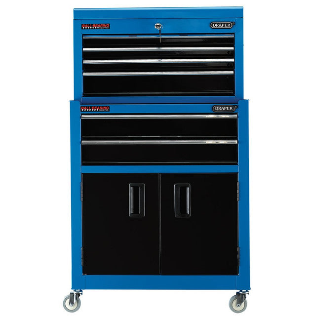 Draper 24" Combined Roller Cabinet and Tool Chest 6 Drawer - Blue 19563