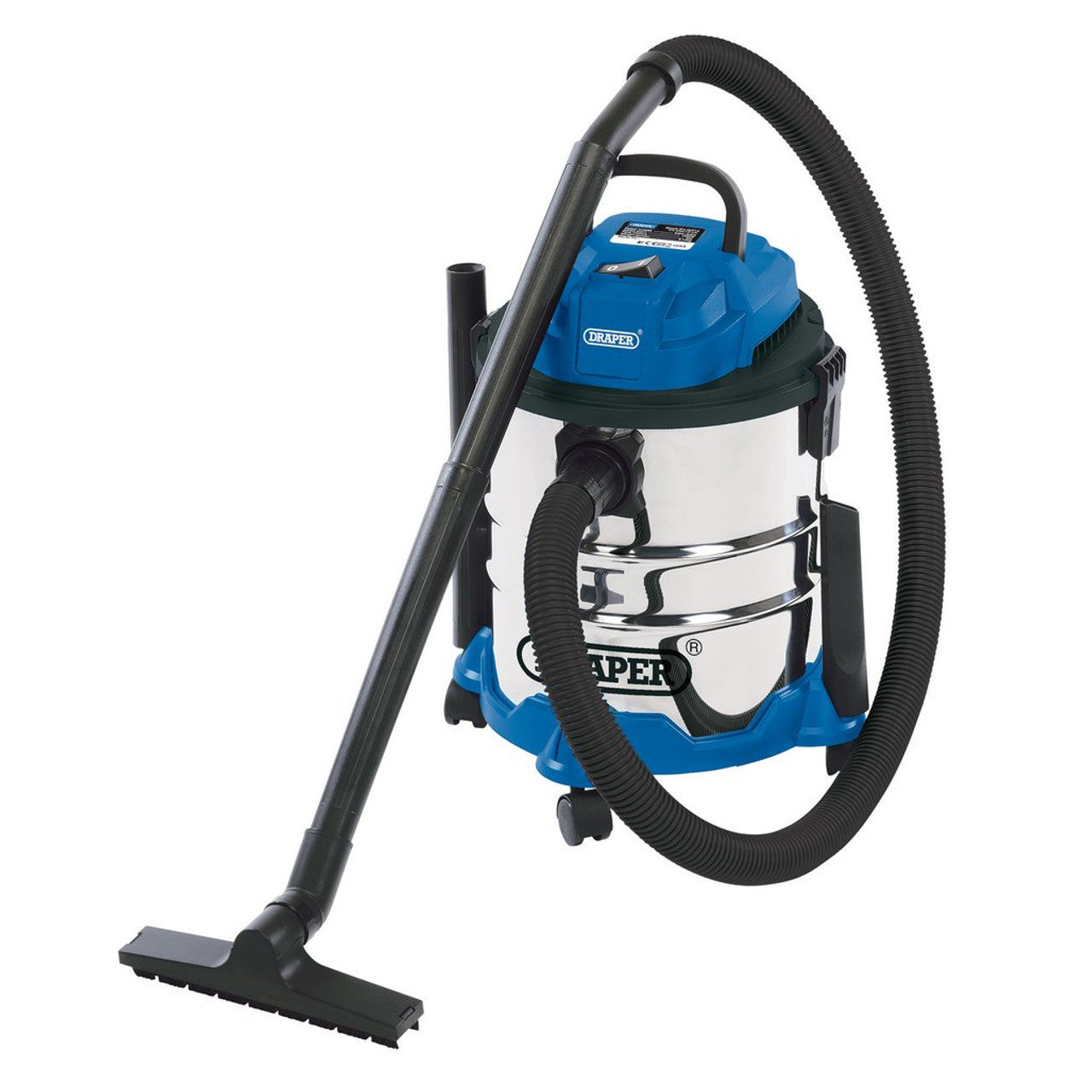 Draper 20515 Wet and Dry Vaccum cleaner with Stainless Steel Tank, 20L, 1250W - 230V