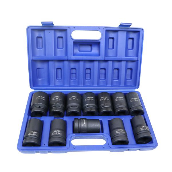 US PRO 2096 12PC 1" DR 6PT Deep Impact Sockets Metric