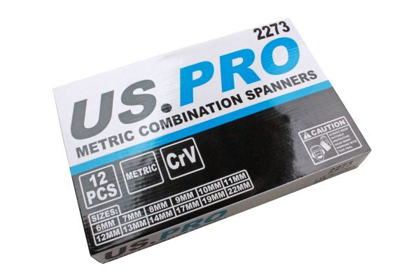 US PRO 2273 12PC Metric combination spanners - foam tray