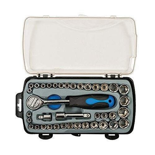 Silverline 633754 Compact 1/4" & 3/8" Drive Socket Set Garage equiment 39 Pieces