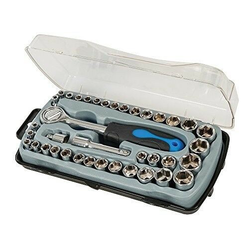 Silverline 633754 Compact 1/4" & 3/8" Drive Socket Set Garage equiment 39 Pieces