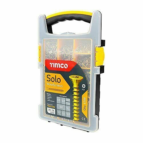 TIMCO Solo Woodscrews - Mixed Tray - Countersunk - Gold - 1200 screws