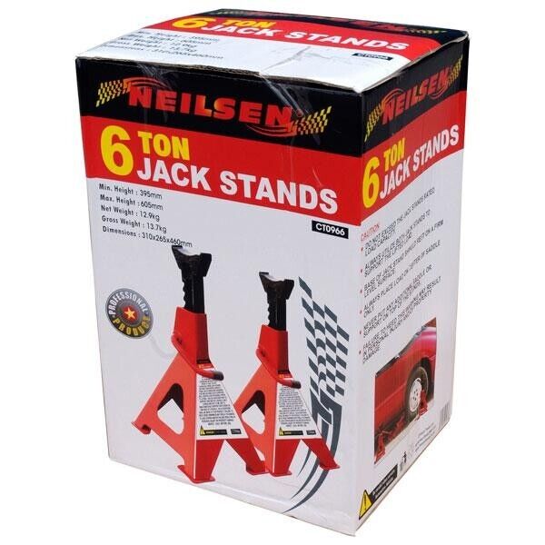 Neilsen Axle Stands One Pair - 6 Ton Heavy Duty CT0966