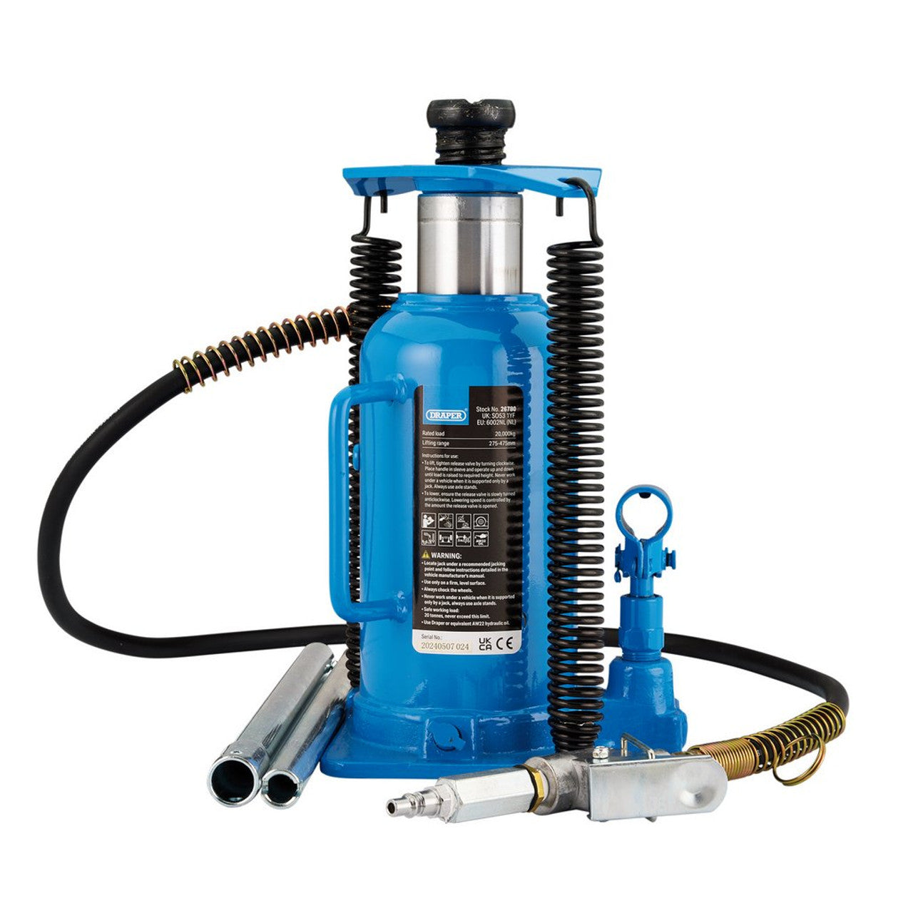 Draper 26780 air bottle jack, 20 tonne