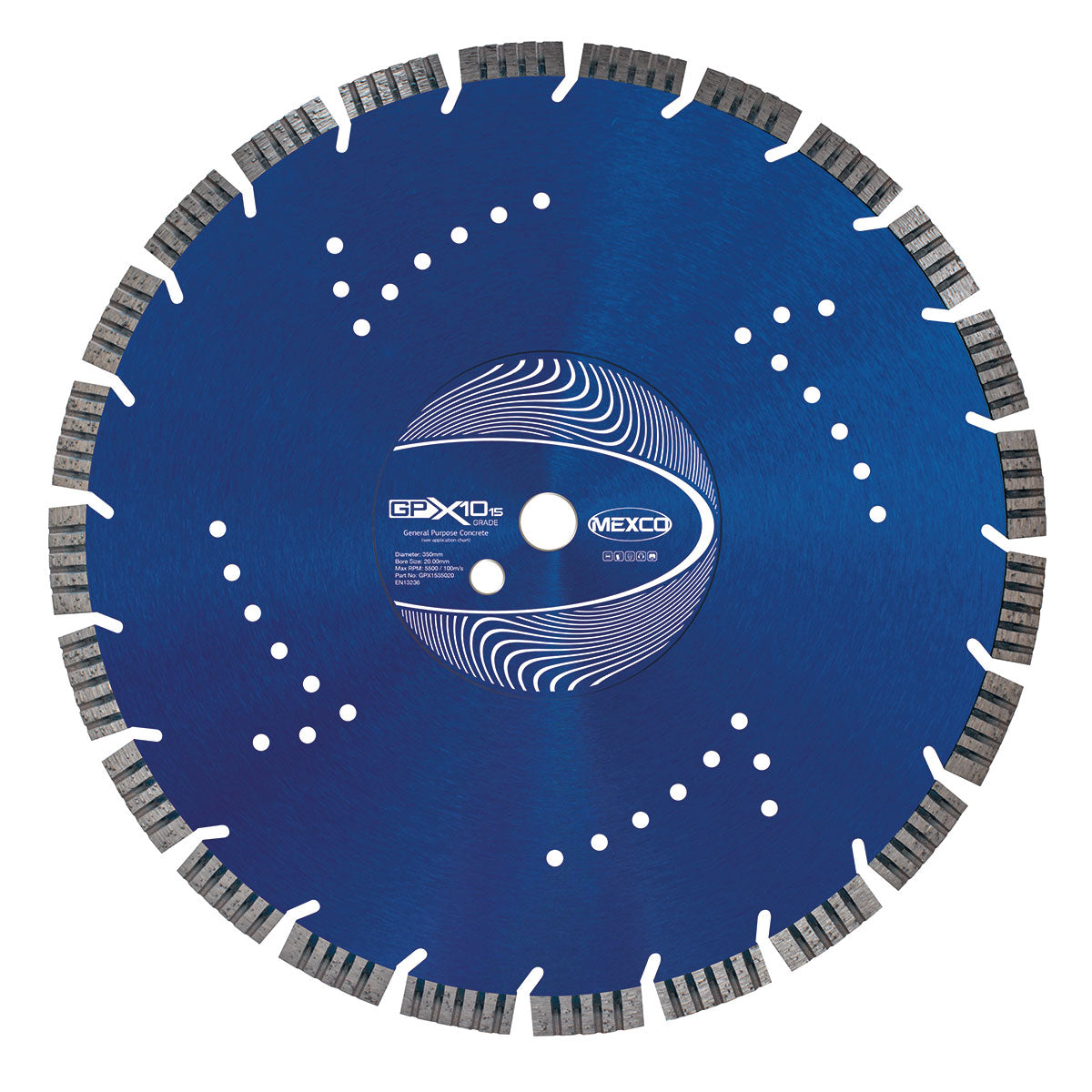 Mexco 350mm X10 Concrete Diamond Blade 20mm Bore