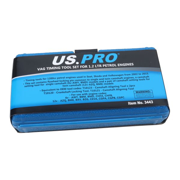 US PRO 3443 VAG timing tool set for 1.2 LTR petrol engines