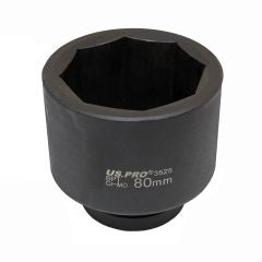 US PRO 3525 80MM Hub Nut Socket - 8 POINT 1" DR 100MM Long Scania