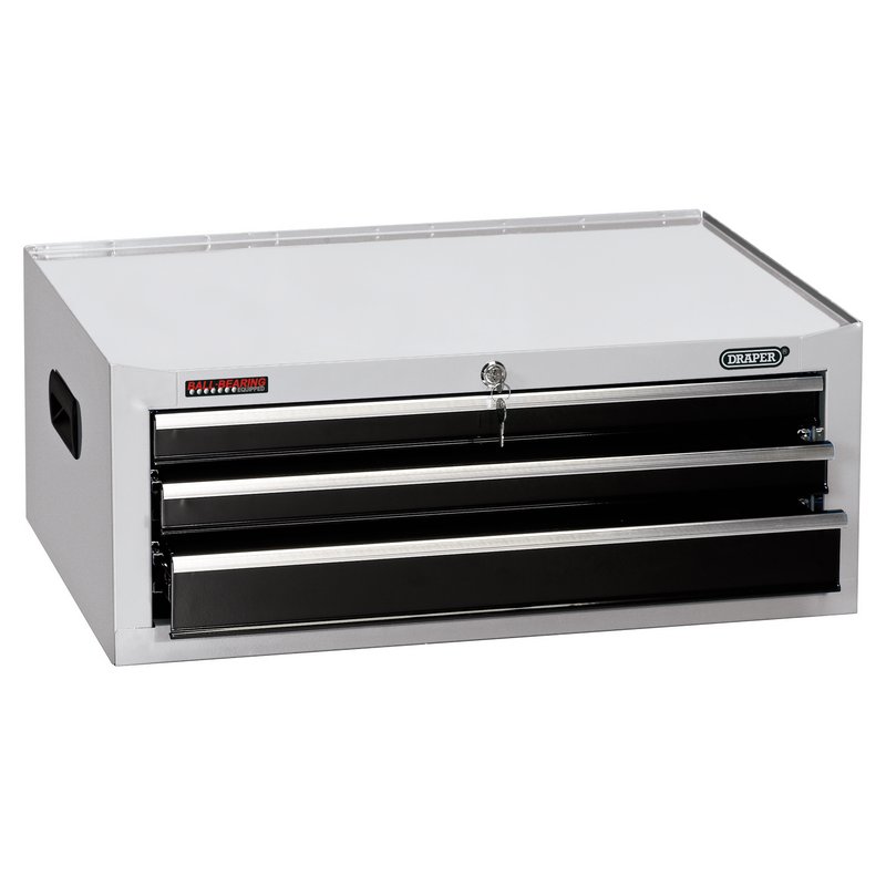Draper Intermediate Tool Chest, 3 Drawer, 26", White - 35741
