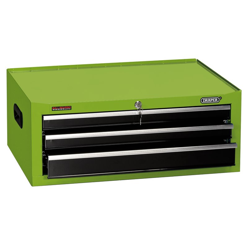 Draper Intermediate Tool Chest, 3 Drawer, 26", Green - 35742